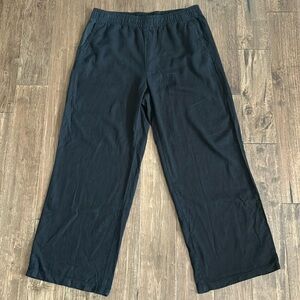 Old Navy Black Linen Wide Leg Pants